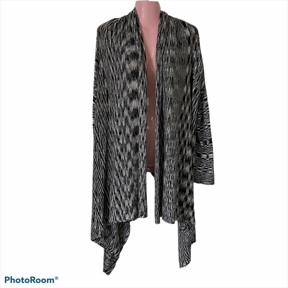 Chico's Sweater Jacket Asymetrical Drape Hem M/L